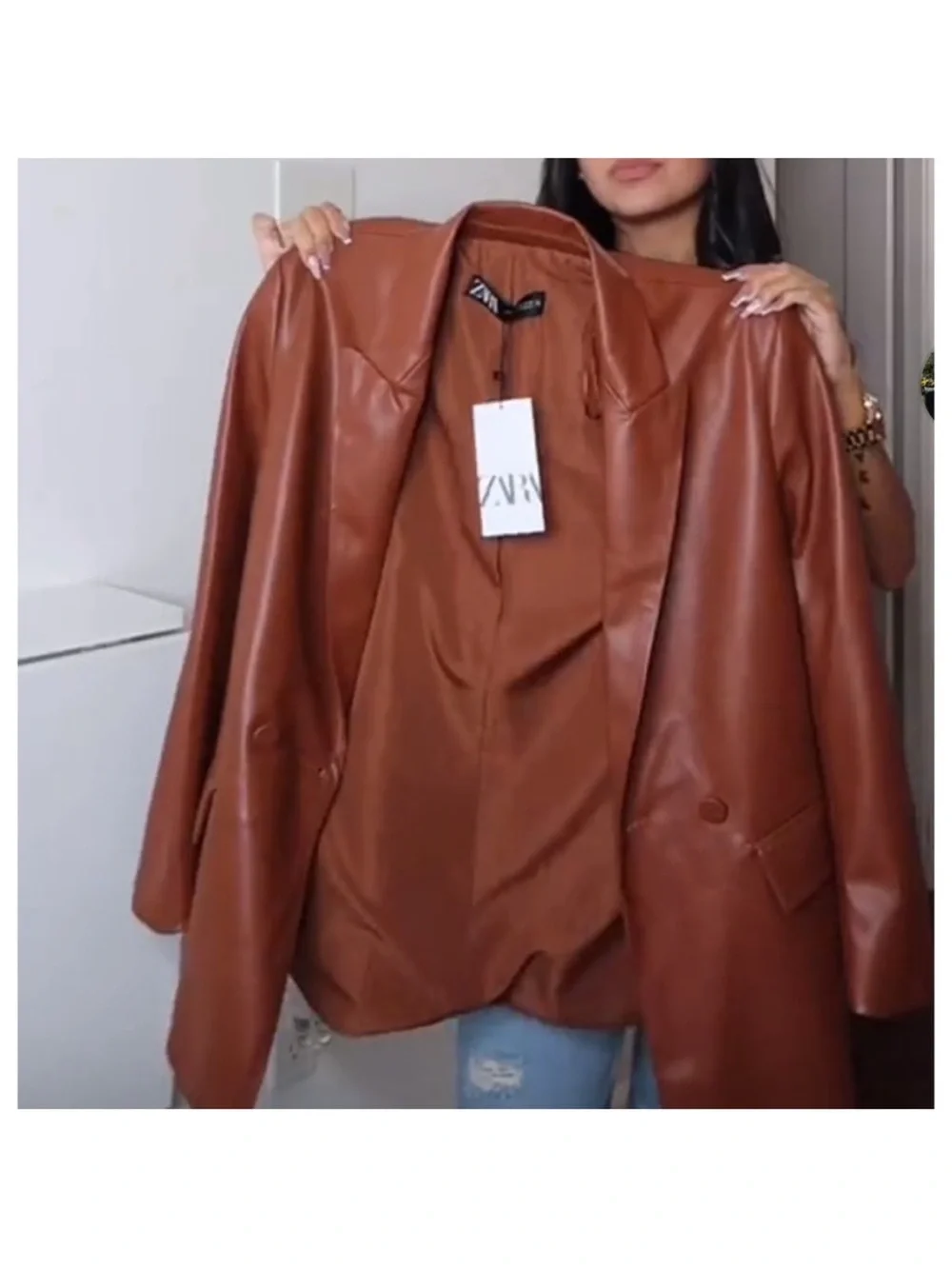 Zara Faux leather Oversized blazer - Picture 12 of 12